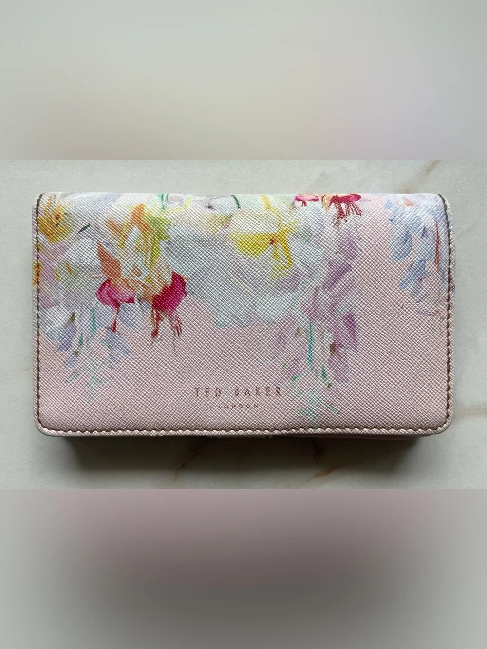 Ted Baker London Hanging Garden Floral Crosshatch Bifold Leather Wallet